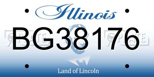 BG38176 Illinois License Plate