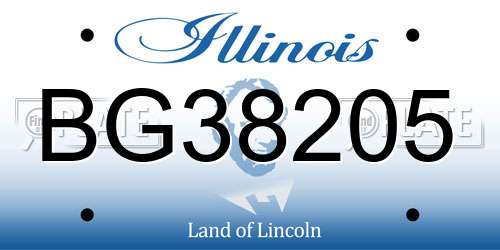 BG38205 Illinois License Plate