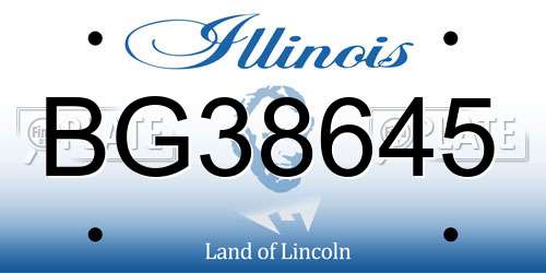 BG38645 Illinois License Plate