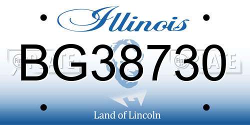 BG38730 Illinois License Plate