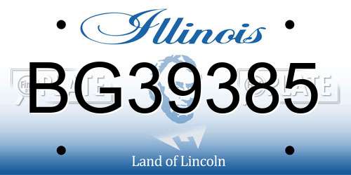 BG39385 Illinois License Plate