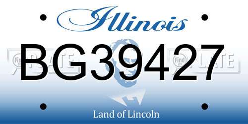 BG39427 Illinois License Plate