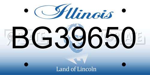 BG39650 Illinois License Plate