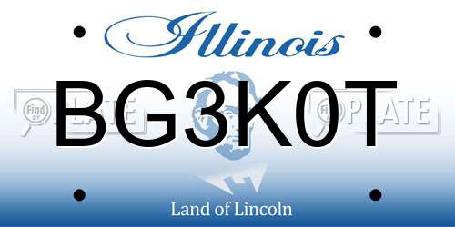 BG3K0T Illinois License Plate