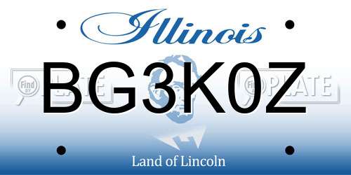 BG3K0Z Illinois License Plate