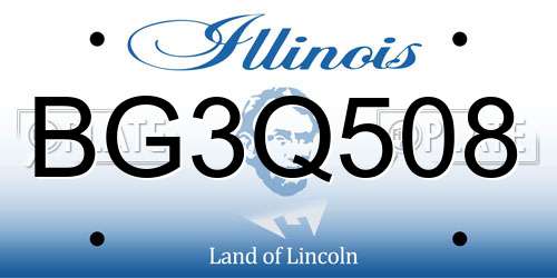 BG3Q508 Illinois License Plate