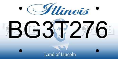 BG3T276 Illinois License Plate