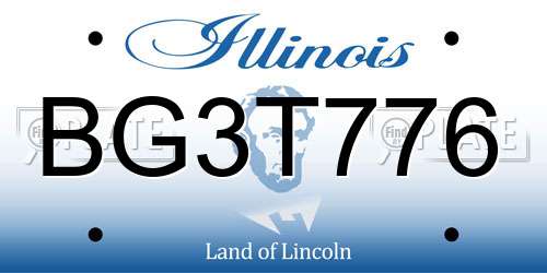 BG3T776 Illinois License Plate