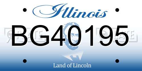 BG40195 Illinois License Plate