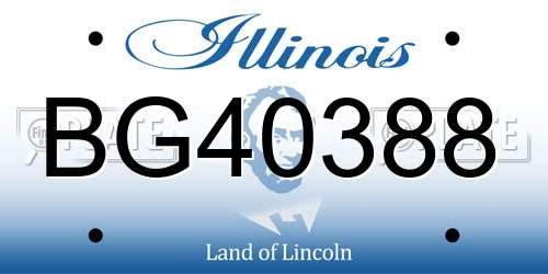 BG40388 Illinois License Plate