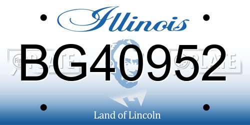 BG40952 Illinois License Plate