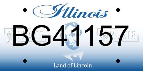 BG41157 Illinois License Plate