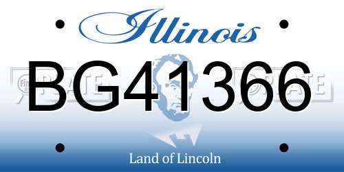 BG41366 Illinois License Plate