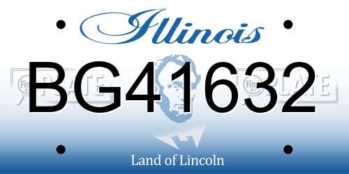 BG41632 Illinois License Plate