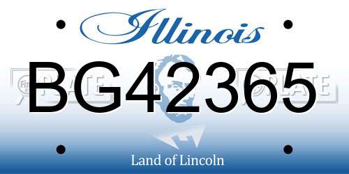 BG42365 Illinois License Plate