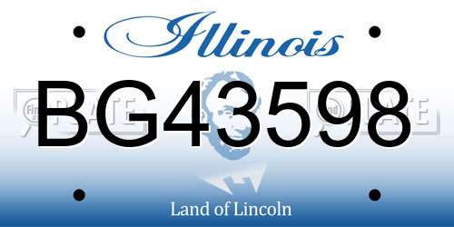 BG43598 Illinois License Plate
