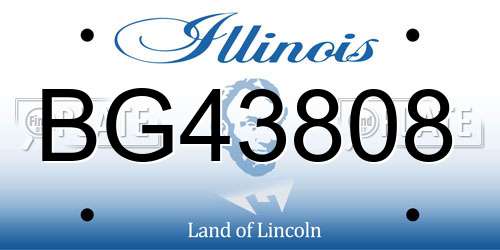 BG43808 Illinois License Plate