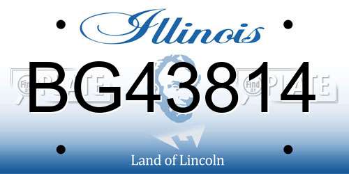 BG43814 Illinois License Plate