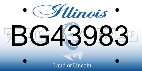 BG43983 Illinois License Plate