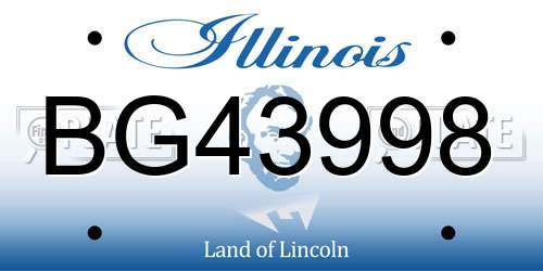 BG43998 Illinois License Plate