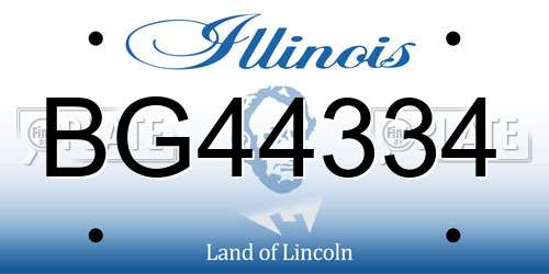 BG44334 Illinois License Plate