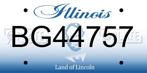 BG44757 Illinois License Plate