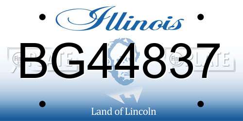 BG44837 Illinois License Plate