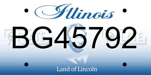 BG45792 Illinois License Plate
