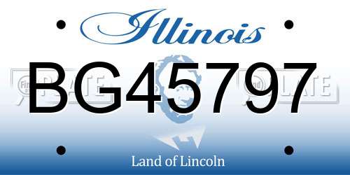 BG45797 Illinois License Plate