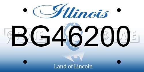 BG46200 Illinois License Plate