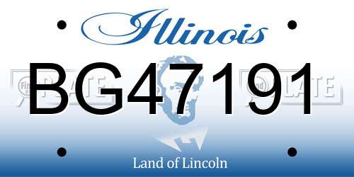 BG47191 Illinois License Plate