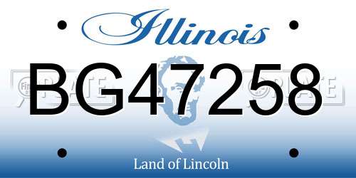 BG47258 Illinois License Plate