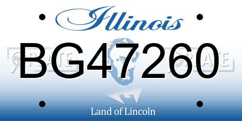 BG47260 Illinois License Plate