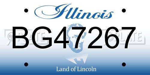 BG47267 Illinois License Plate
