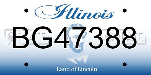 BG47388 Illinois License Plate