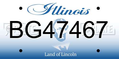 BG47467 Illinois License Plate