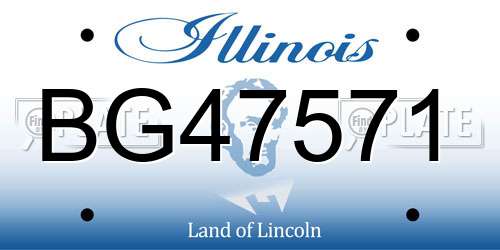BG47571 Illinois License Plate