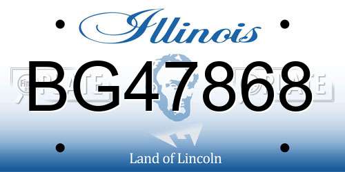BG47868 Illinois License Plate