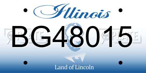 BG48015 Illinois License Plate