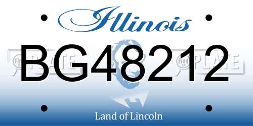 BG48212 Illinois License Plate