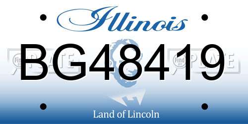 BG48419 Illinois License Plate