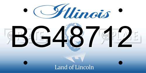 BG48712 Illinois License Plate