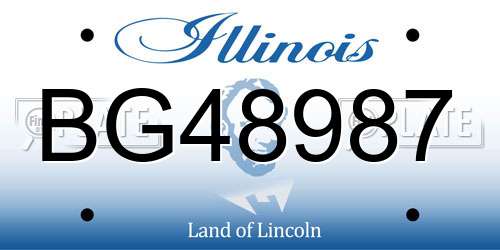 BG48987 Illinois License Plate