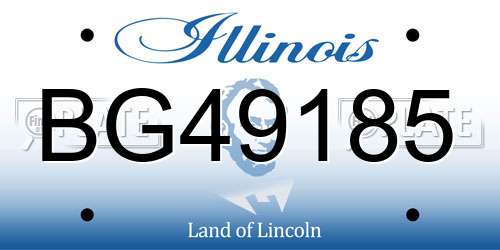 BG49185 Illinois License Plate
