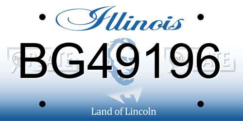 BG49196 Illinois License Plate