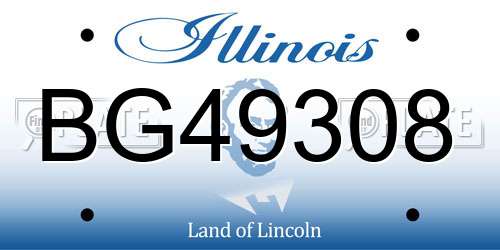 BG49308 Illinois License Plate