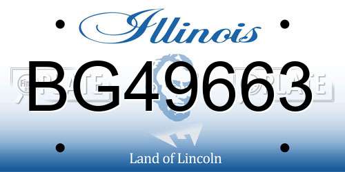 BG49663 Illinois License Plate
