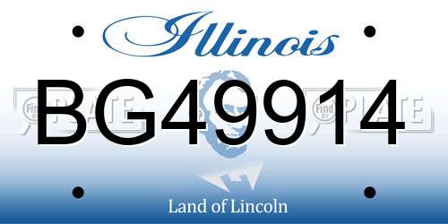 BG49914 Illinois License Plate
