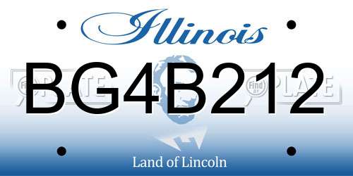 BG4B212 Illinois License Plate