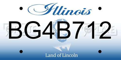 BG4B712 Illinois License Plate